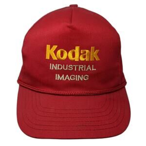 Paramount Apparel 5 Panel Red Hat One Size Kodak Industrial Imaging Rope Strap